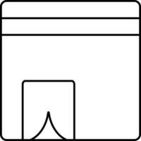 illustration av kaaba ikon i linje konst. vektor