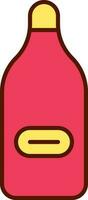rot und Gelb Flüssigkeit Flasche eben Symbol. vektor