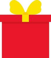 röd och gul gåva låda ikon i platt stil. vektor
