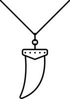 Tier Zahn Amulett Symbol im schwarz Umriss. vektor