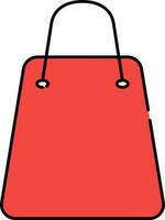 rot tragen Tasche Symbol im eben Stil. vektor
