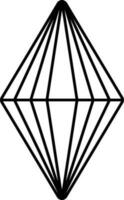 rubin ikon i svart linje konst. vektor