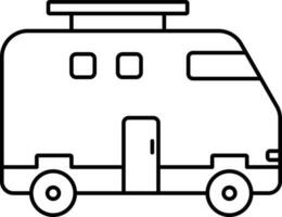 schwarz Gliederung Illustration von Wohnwagen Symbol. vektor