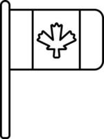 svart stroke kanadensisk flagga ikon. vektor