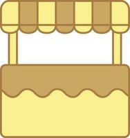 mat vagn platt ikon i gul och brun Färg. vektor