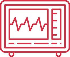 Elektrokardiogramm Monitor Symbol im rot Linie Kunst. vektor