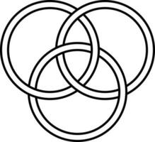 illustration av olympic celtic ikon i stroke stil. vektor