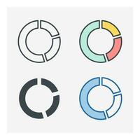 Kuchen Diagramm Symbol Symbol Vorlage zum Grafik und Netz Design Sammlung Logo Vektor Illustration