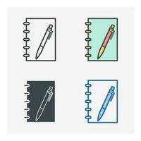 Stift und Papier Symbol Symbol Vorlage zum Grafik und Netz Design Sammlung Logo Vektor Illustration