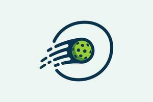 Pickleball Logo mit ein Kombination von Brief Ö und ein ziehen um Ball im Linie Stil zum irgendein Geschäft insbesondere Pickleball Geschäfte, Pickleball Ausbildung, Vereine, usw. vektor