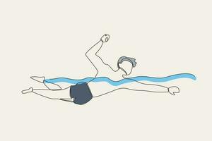 Farbe Illustration von ein Mann Schwimmen Freistil vektor