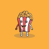 söt popcorn ikon tecknad serie illustration vektor