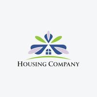 senior hus logotyp, blad, grön, hus vektor