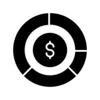Dollar Münze mit Kuchen Diagramm bezeichnet Vektor von finanziell Diagramm im editierbar Stil