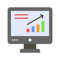 Daten Diagramm auf lcd Anzeige zeigen Vektor von Markt Analyse im modern Stil