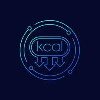 kcal, Kilokalorie reduzieren Symbol, linear Design vektor