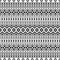 geometrisk prydnad design med sömlös etnisk mönster. stam- aztec navajo stil. svart och vit färger. design för textil, tyg, Kläder, ridå, matta, batik, prydnad, bakgrund, omslag. vektor