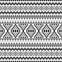 geometrisk etnisk sömlös mönster i inföding amerikan stil. pixel mönster med stam- aztec motiv i svart och vit Färg. design för textil, tyg, Kläder, ridå, matta, prydnad, tapet. vektor