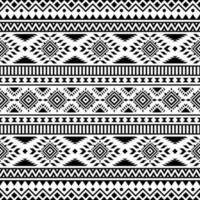 nahtlos einheimisch Muster mit einzigartig Stammes- Hintergrund Design. aztekisch navajo ethnisch Stil. schwarz und Weiß Farben. Design zum Textil, Stoff, Vorhang, Teppich, Batik, Ornament, Hintergrund, Verpackung. vektor