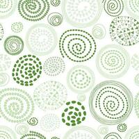 abstrakt nahtlos Vektor Grün Muster mit Hand gezeichnet runden Elemente. skizziert Kreis Ornament. Hintergrund zum Grüße, Einladungen, Herstellung Verpackung Papier, Textil, Netz Design auf das Weiß.