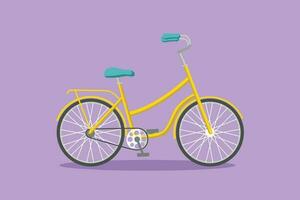 tecknad serie platt stil teckning berg lopp cykel logotyp ikon. urban cykel till arbete. eco vänlig fordon, sport cykel. hastighet stad resa attribut, cykling hobby symbol. grafisk design vektor illustration