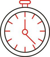rot und schwarz Gliederung Illustration von Alarm Uhr Symbol. vektor