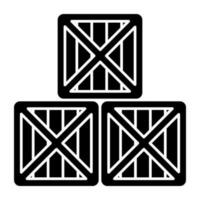 ein einzigartig Design Symbol von hölzern Kisten vektor