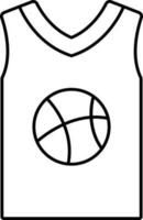 basketboll symbol t-shirt ikon i svart översikt. vektor