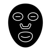 konceptuell fast design ikon av ansikte ark mask vektor