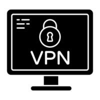 en fast design ikon av vpn vektor