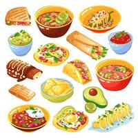 mexikanische Nahrungsmittelsatzvektorillustration