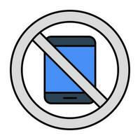premie ladda ner ikon av mobil förbud vektor
