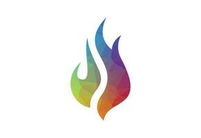 niedrig poly und kreativ Feuer Flamme Logo Design, Vektor Design Konzept