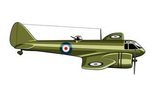 Bristol blenheim Licht Bomber 1935. ww ii Flugzeug. Jahrgang Flugzeug. Vektor Clip Art isoliert auf Weiß.