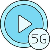 Blau Illustration von 5g Video abspielen Symbol oder Symbol. vektor