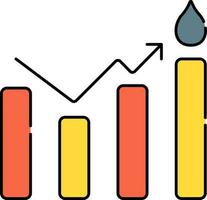 Öl und Wasser Niveau Infografik Bar Graph Symbol vektor