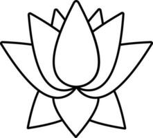 isolerat lotus blomma ikon i platt stil. vektor