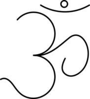 Illustration von Hindi Schriftart Ohm Symbol im Linie Kunst. vektor