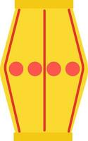 Gelb und rot indisch dhol Symbol im eben Stil. vektor