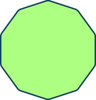 isolerat decagon ikon eller symbol i grön Färg. vektor