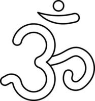 illustration av hindi font ohm ikon i linje konst. vektor