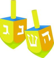 bunt dreidel Symbol im eben Stil. vektor