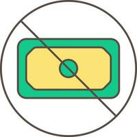 Nein Geld Symbol im Grün und Gelb Farbe. vektor