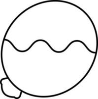 Oval Ballon mit Faden schwarz Gliederung Symbol. vektor