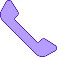 violett telefon mottagare ikon i platt stil. vektor