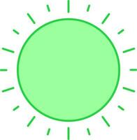 platt stil Sol ikon eller symbol i grön Färg. vektor