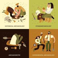 Archäologie-Konzeptsymbole setzen Vektorillustration vektor