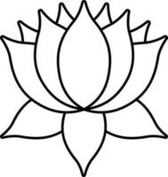 schwarz Gliederung Illustration von Lotus Blume Symbol. vektor