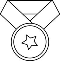 isoliert Star Medaille Vektor Symbol im dünn Linie.