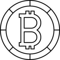 svart stroke illustration av bitcoin ikon. vektor